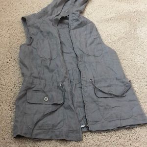 Grey linen vest